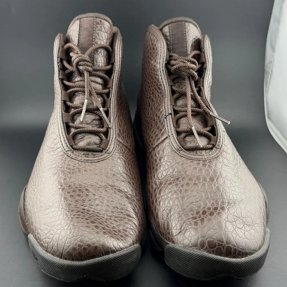 Air Jordan Horizon Premium Brown Croc-Leather Sneakers, 822333-205, Mens 10.5